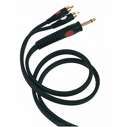 Gold Line DH525 Mono Jack M - 2x RCA M - Gold Line DH525 Mono Jack M - 2x RCA M