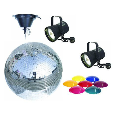 Eurolite Kula 40cm + Napęd + 2 reflektory + filtry