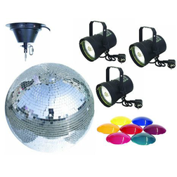 Kula 50 cm + napęd + 3 reflektory PAR 36 + filtry - Kula 50 cm + napęd + 3 reflektory PAR 36 + filtry