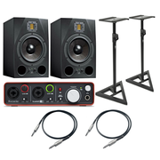 Adam Audio 2x A8X + Focusrite Scarlett 2i2 2Gen + 2x Statywy + 2x Przewody 3m