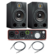 Adam Audio 2x A8X + Focusrite Scarlett 2i2 2Gen + 2x Przewody 3m