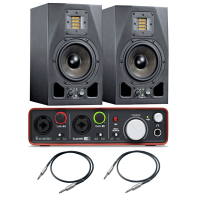 Adam Audio 2x A5X + Focusrite Scarlett 2i2 2Gen + 2x Przewody 3m