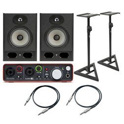 2x Alpha 50 + Focusrite Scarlett 2i2 2Gen + 2x Statywy + 2x Przewody 3m - 2x Alpha 50 + Focusrite Scarlett 2i2 2Gen + 2x Statywy + 2x Przewody 3m