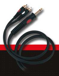 Gold Line DH525 Mono Jack M - 2x RCA M - Gold Line DH525 Mono Jack M - 2x RCA M