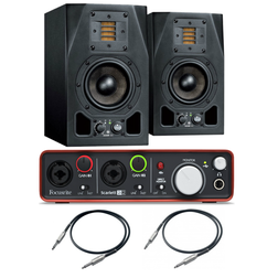 2x A3X + Scarlett 2i2 2Gen + 2x Przewody 3m - 2x A3X + Focusrite Scarlett 2i2 2Gen + 2x Przewody 3m