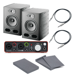 2x Alpha 80 + Focusrite Scarlett 2i2 2Gen + 2x Podkładki + 2x Przewody 3m - 2x Alpha 80 + Focusrite Scarlett 2i2 2Gen + 2x Podkładki + 2x Przewody 3m