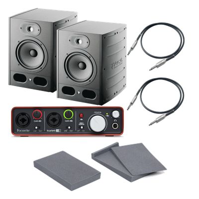 FOCAL 2x Alpha 80 + Focusrite Scarlett 2i2 2Gen + 2x Podkładki + 2x Przewody 3m
