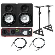 Yamaha 2x Yamaha HS8 + Focusrite Scarlett 2i2 2Gen + 2x Statywy + 2x Przewody 3m