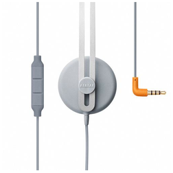 Tracks Headphone w/mic Grey w/orange plug - Tracks Headphone w/mic Grey w/orange plug