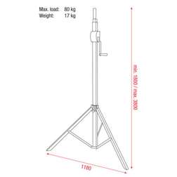 Basic 3800 Wind up stand (80 kg) - Basic 3800 Wind up stand (80 kg)