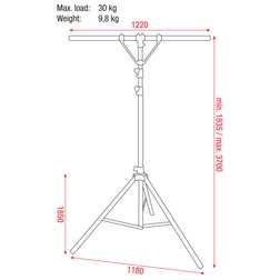 Stand 3700 mm double T-Bar - Stand 3700 mm double T-Bar
