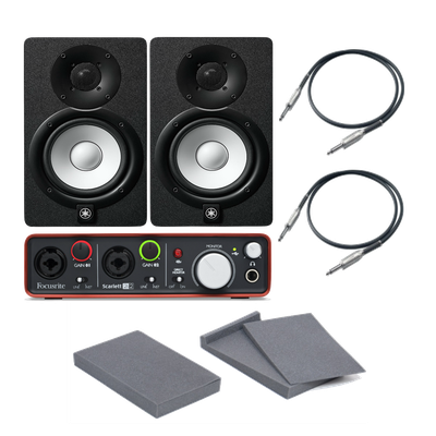 Yamaha 2x Yamaha HS8 + Focusrite Scarlett 2i2 2Gen + 2x Podkładki + 2x Przewody 3m