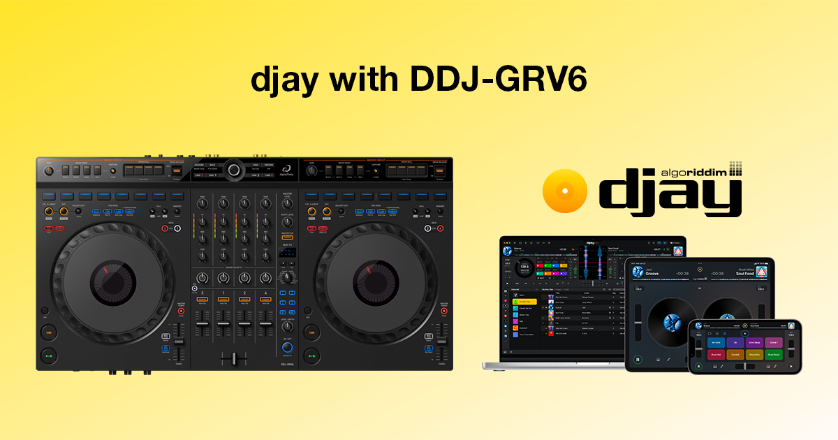 AlphaTheta DDJ-GRV6 kompatybilny z aplikacją djay od Algoriddim